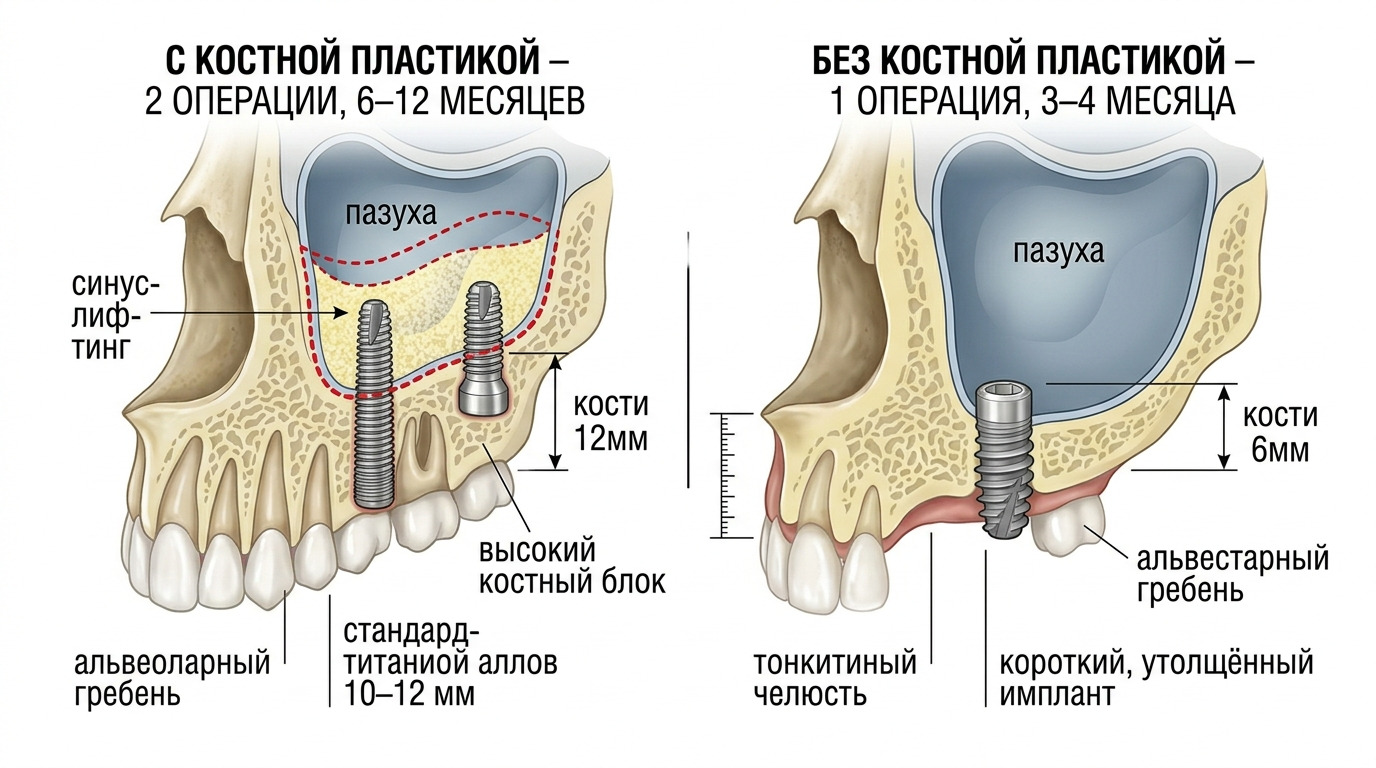 Имплантация без костной пластики: что это, показания и ограничения